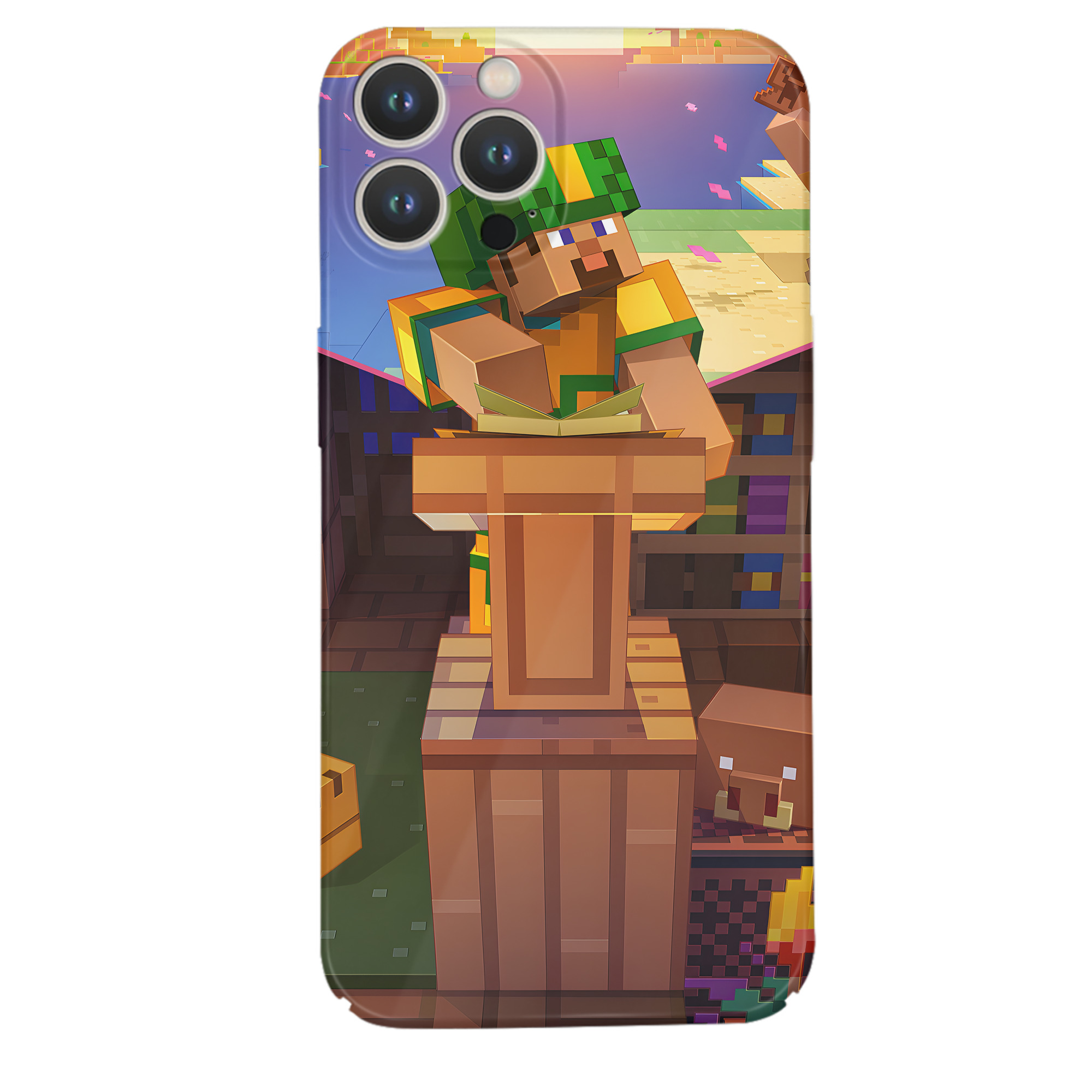 （画像用） マインクラフト ブロックの世界 Minecraft MC Block world 【iPhone 14シリーズ対応】ハードケース